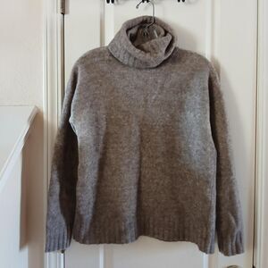 Theory Brown Yak Wool Blend Turtleneck Sweater S Old Money Classic Basic Preppy